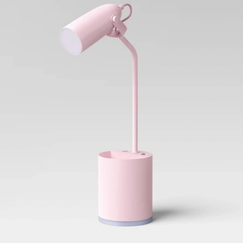 Room Essentials Task Lamp with Nightlight with Integrated LED Pink - Picture 1 of 6